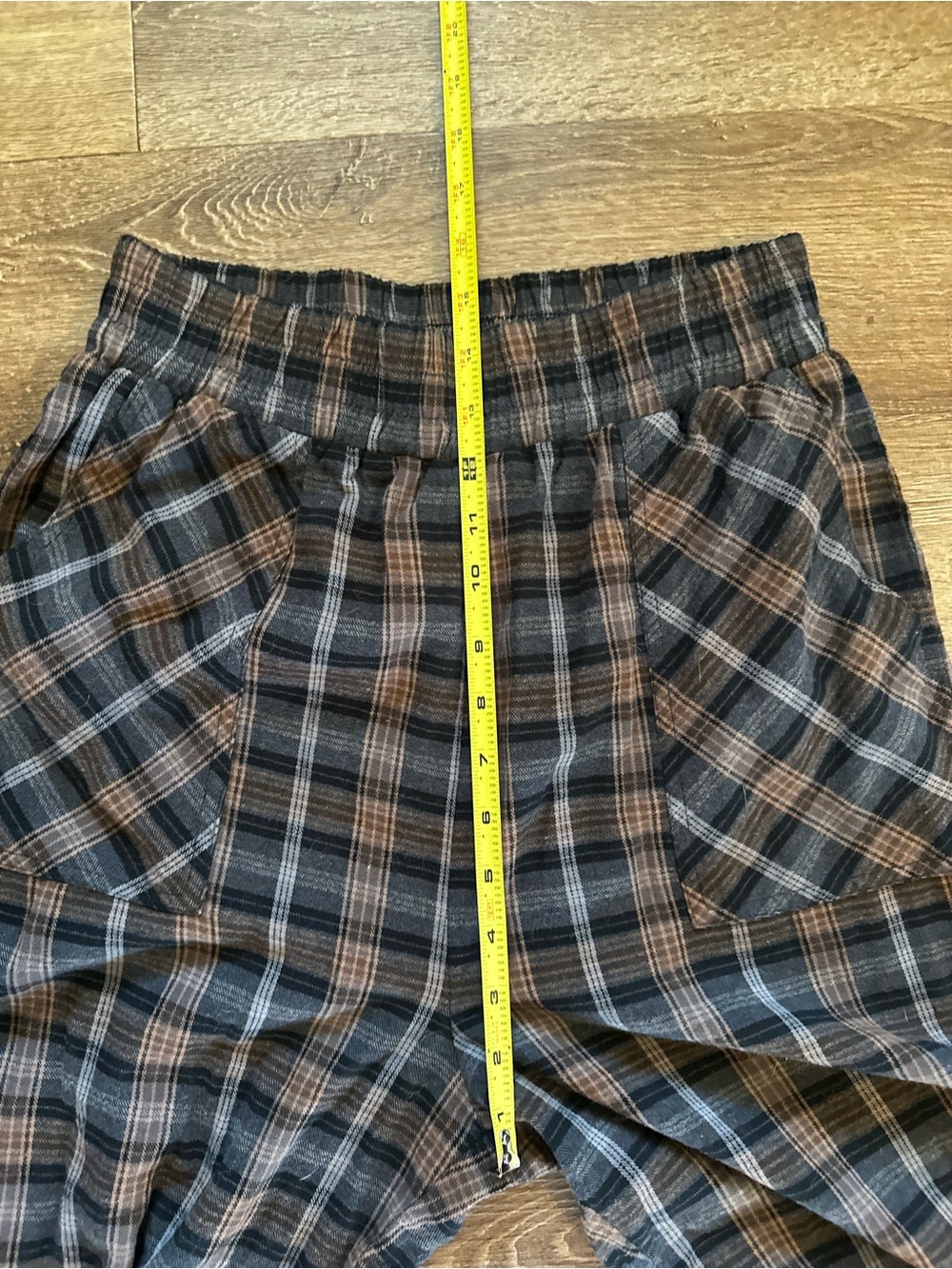 Natural Life Plaid Elastic-Waist Pants - Brown & Black - Picture 4 of 6